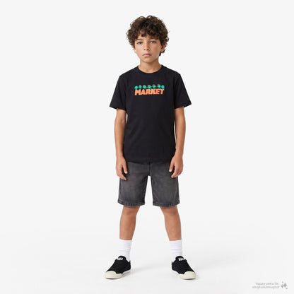 Market Fire Frolic Çocuk Siyah T-shirt