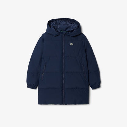 Lacoste Çocuk Kapüşonlu Lacivert Şişme Mont