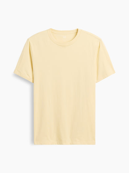Sarı Everyday Soft Bisiklet Yaka T-shirt
