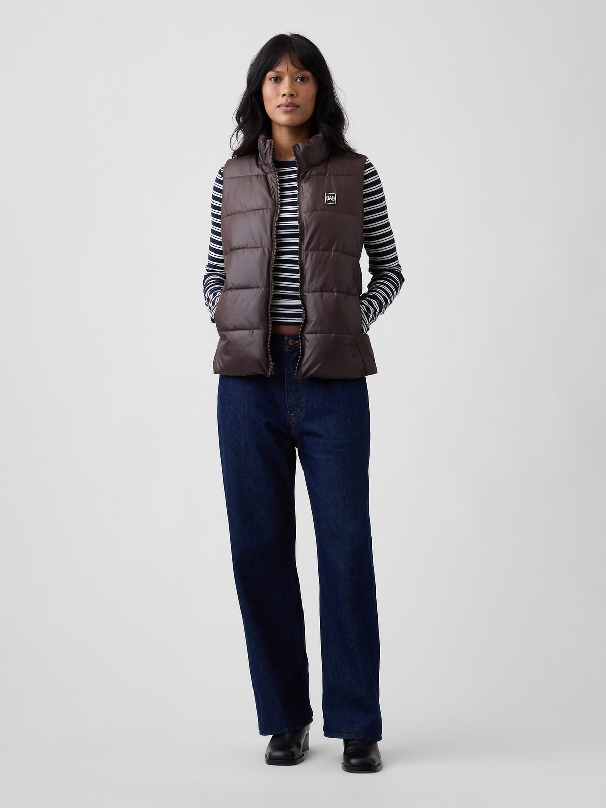 Kahverengi Relaxed Puffer Şişme Yelek