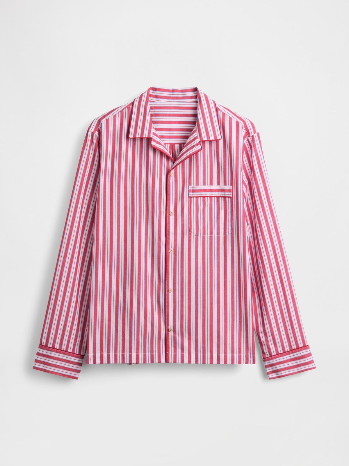 Kırmızı Poplin Gömlek Pijama Üstü