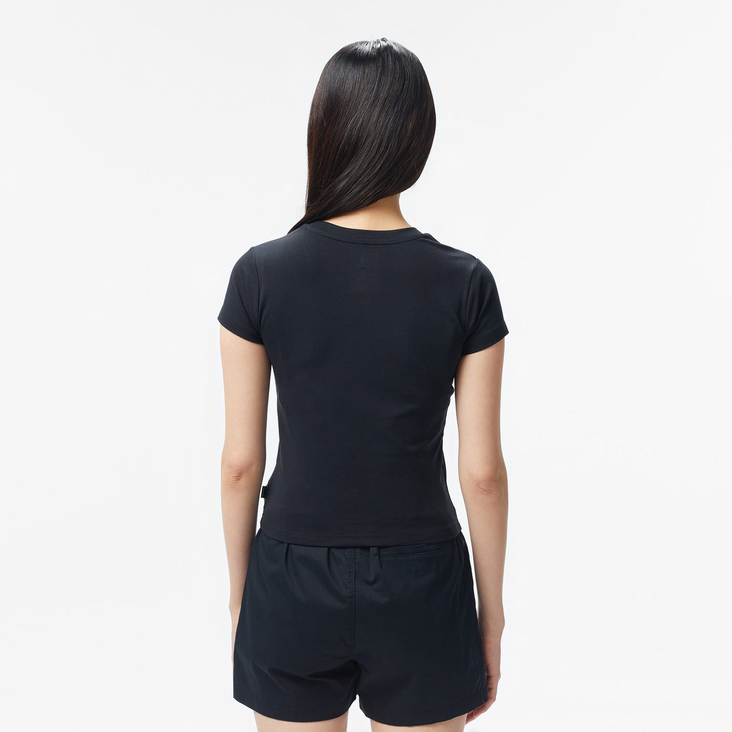 Converse Classic Kadın Slim Fit Baskılı Siyah T-shirt
