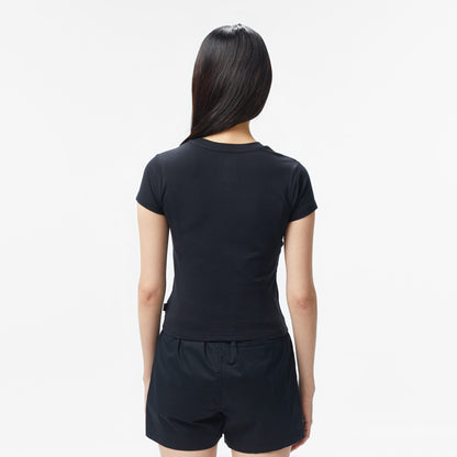 Converse Classic Kadın Slim Fit Baskılı Siyah T-shirt
