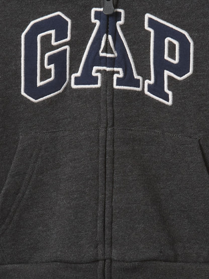 Siyah Gap Logo Relaxed Fermuarlı Sweatshirt