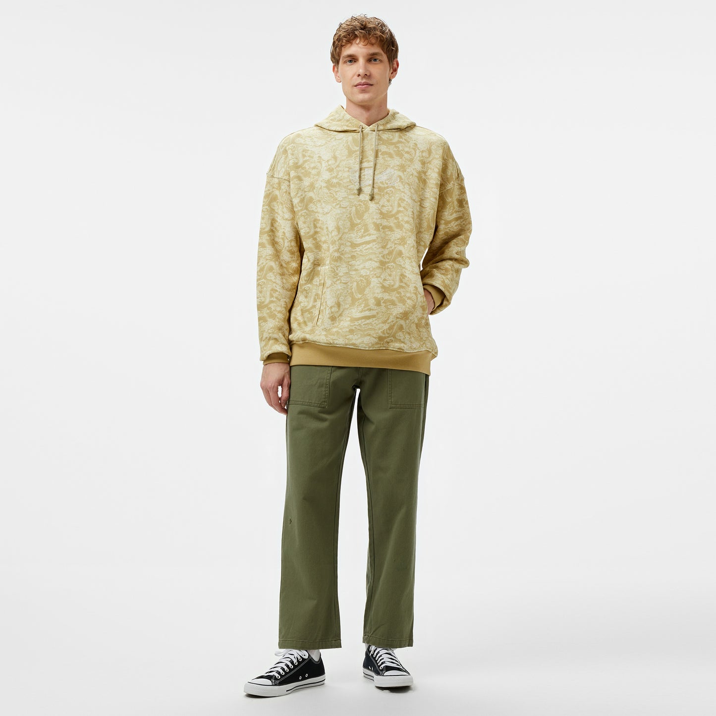 United4 Limited Edition Dragon Erkek Bej Sweatshirt