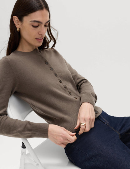 Air-yarn Bisiklet Yaka Kısa Hırka