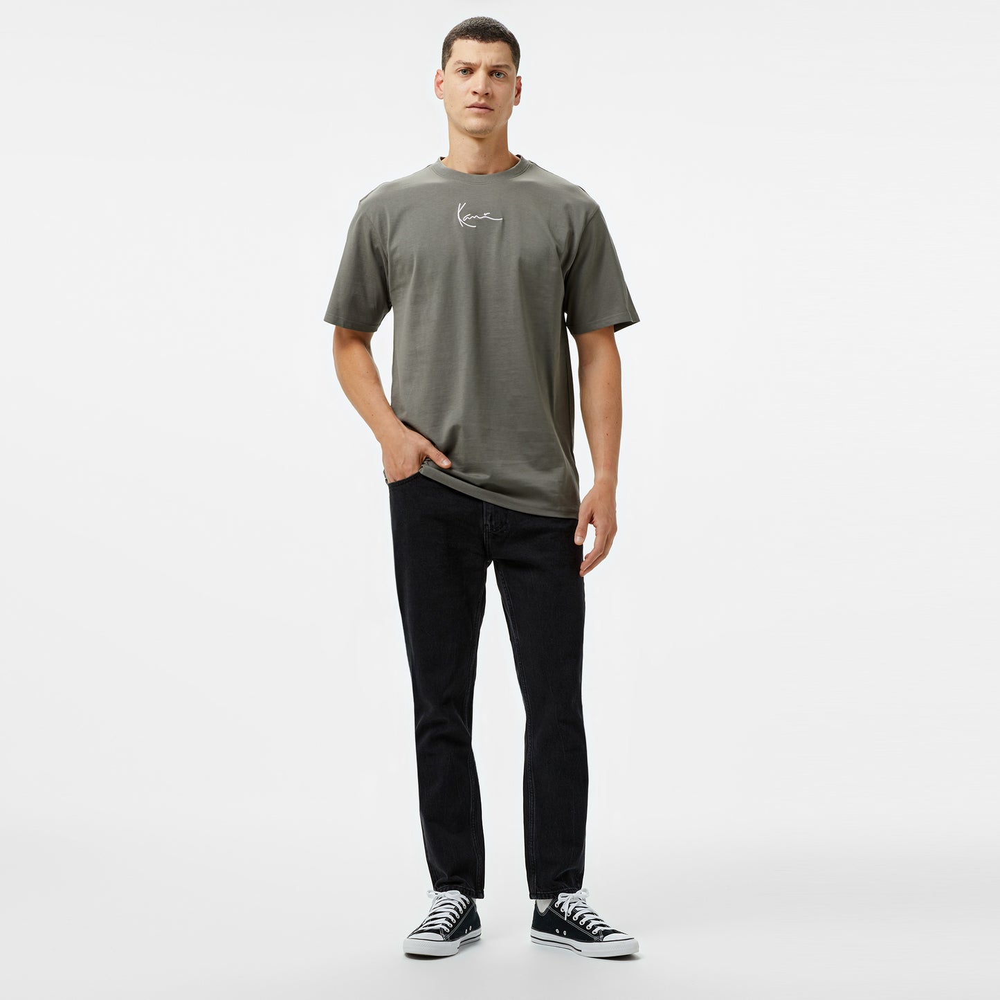 Karl Kani Small Signature Essential Erkek Gri T-shirt