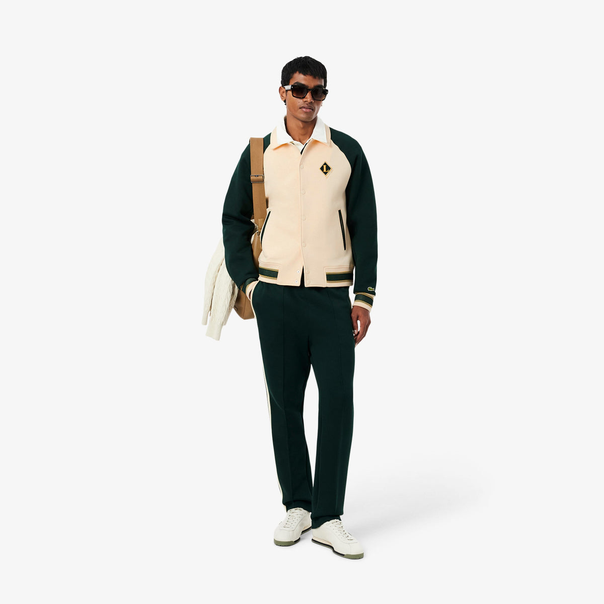 Lacoste Erkek Classic Fit Renk Bloklu Bej Ceket