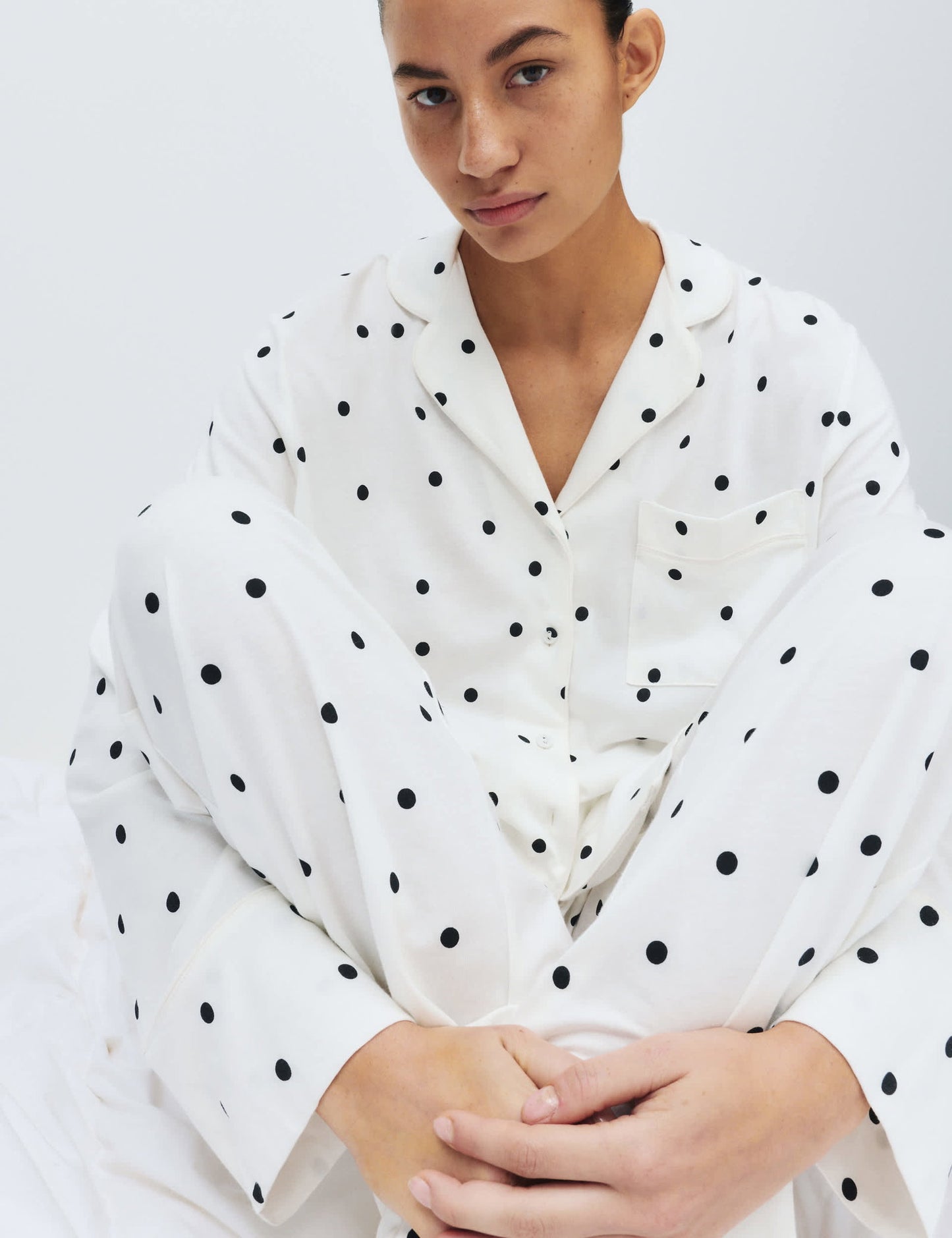 Pamuklu Kalp Detaylı Pijama Takımı