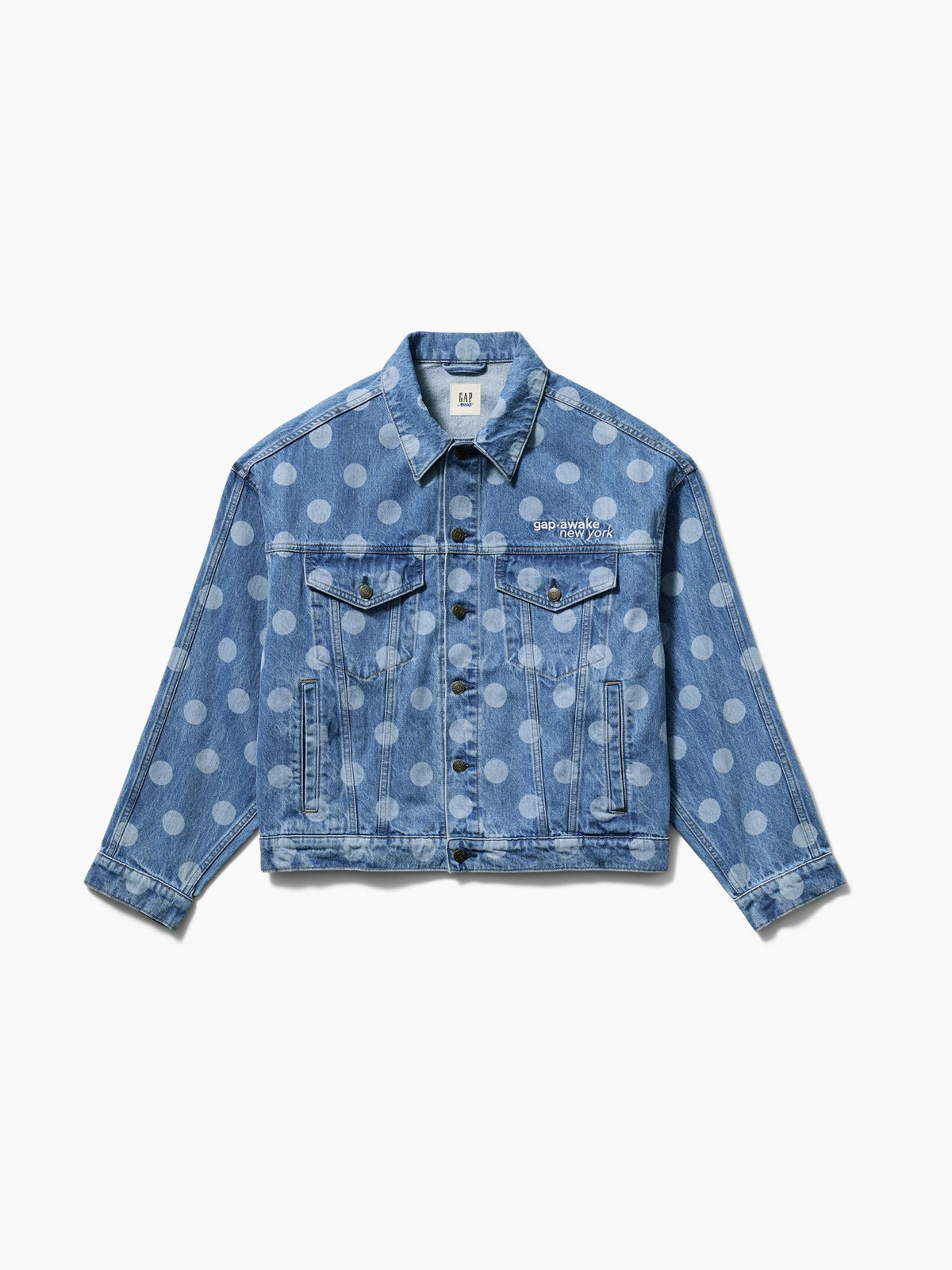 Açık Mavi Gap × Awake Ny Oversized Dotted Icon Denim Ceket