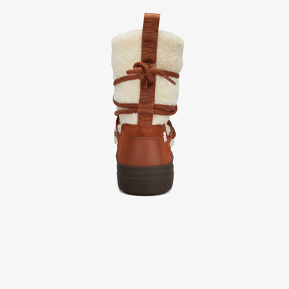 Tommy Hilfiger Lace-up Faux Shearling Kadın Kahverengi Kar Botu