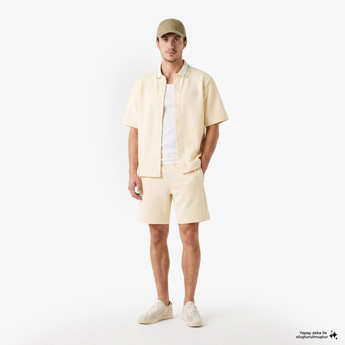 House Of Superstep X Lacoste Kapsul Koleksiyon Erkek Bej Şort