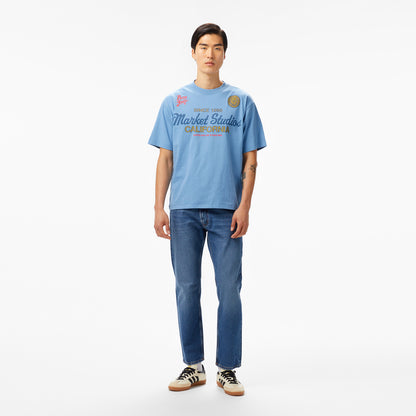 The Market Studios Pure Gold Unisex Mavi T-shirt