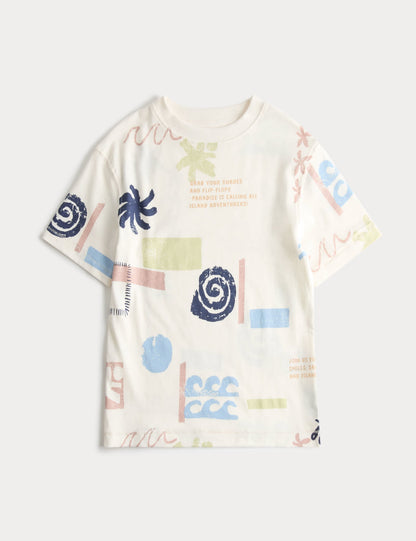 Saf Pamuklu T-shirt
