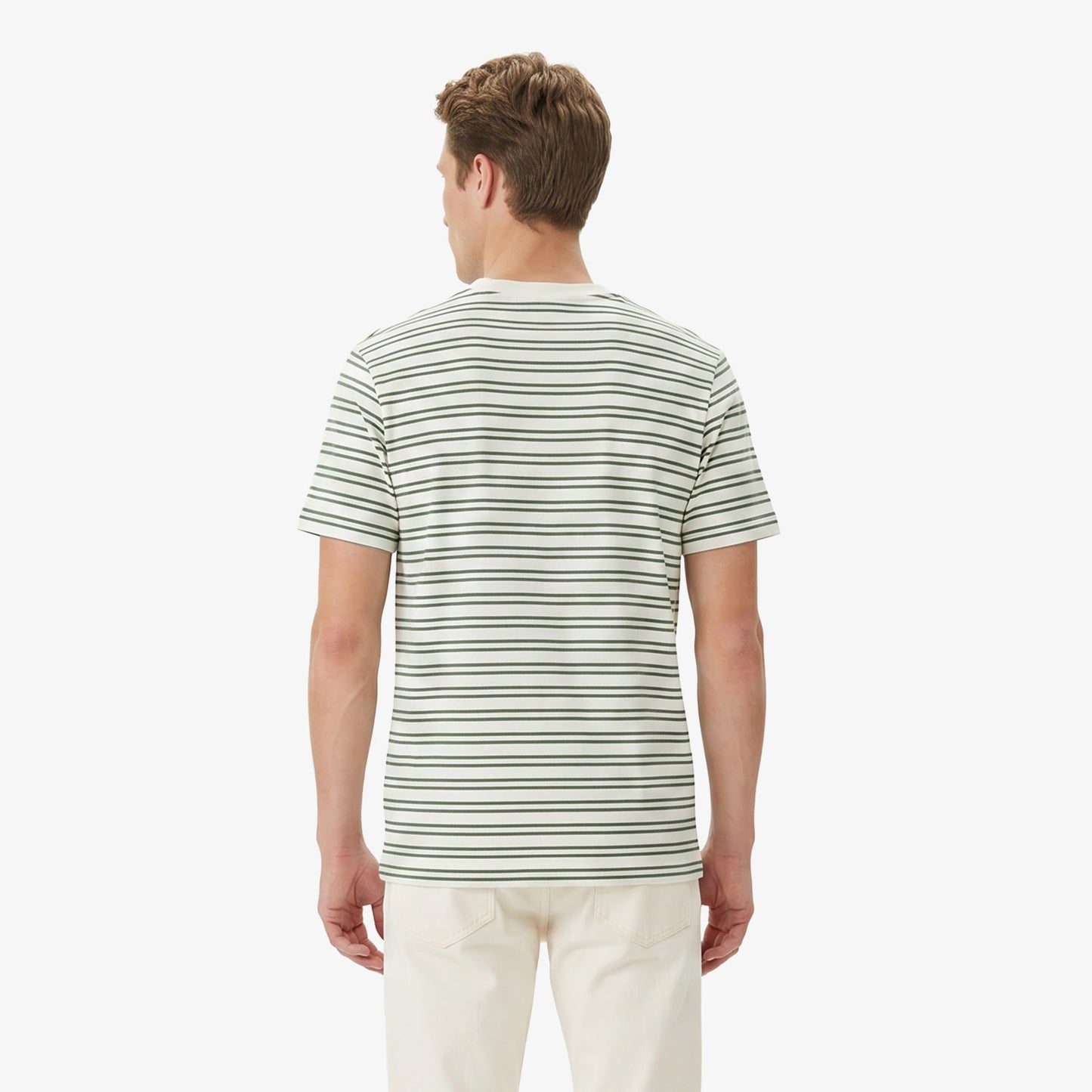 Lacoste Erkek Classic Fit Polo Yaka Çizgili Yeşil T-shirt