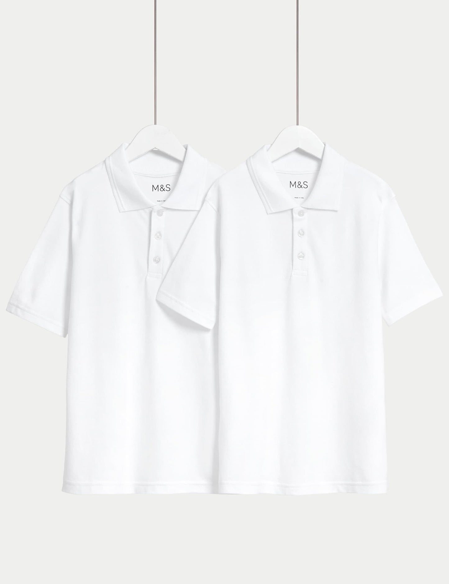 Saf Pamuklu 2'li Kısa Kollu Polo Yaka T-shirt (2-18 Yaş)