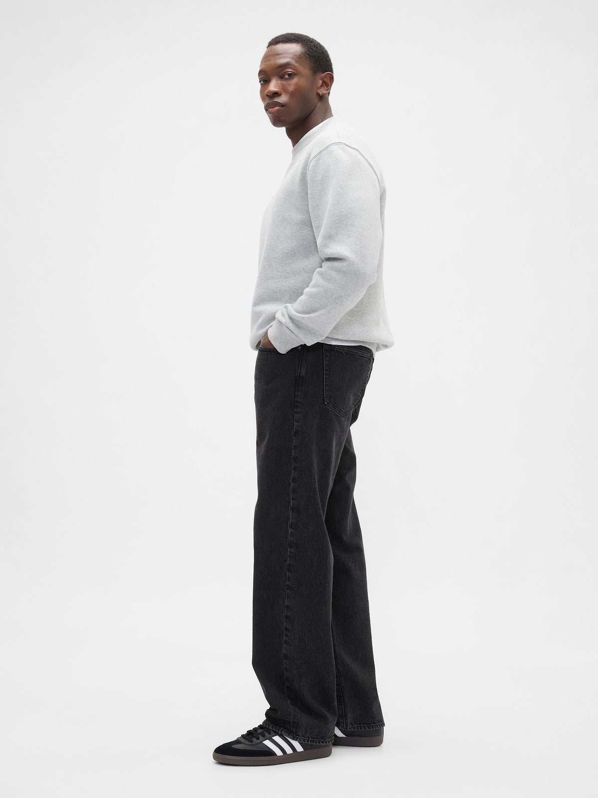 Siyah Relaxed Jean Pantolon