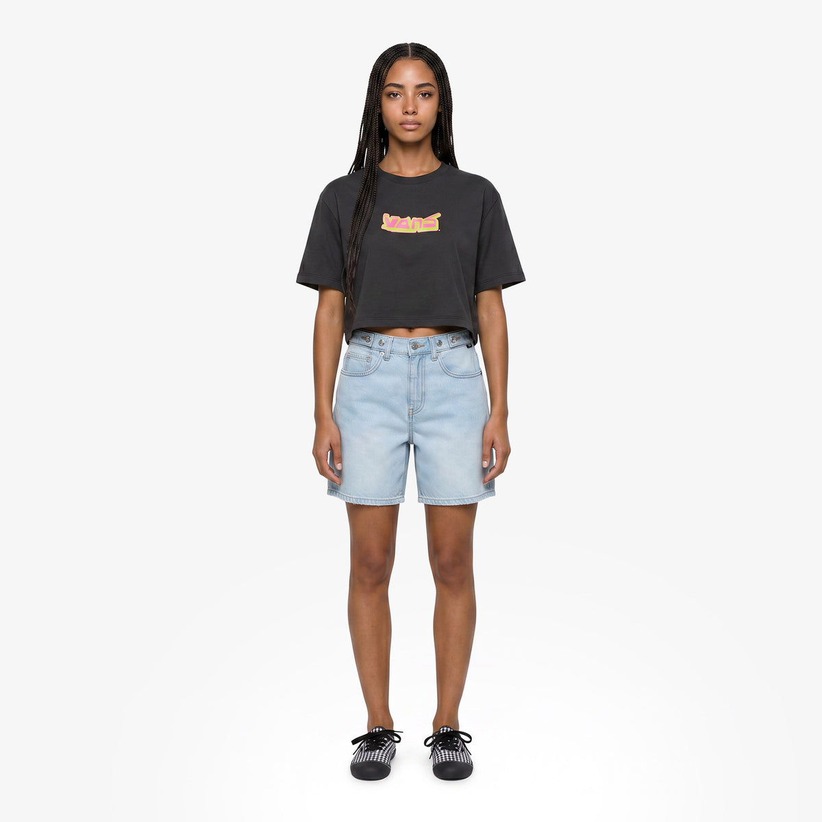 Vans Y2k Boho Relax Crop Kadın Siyah T-shirt