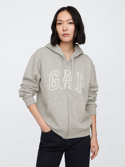 Gri Gap Logo Fleece Fermuarlı Sweatshirt