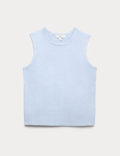 Air-yarn Bisiklet Yaka Örme Süveter
