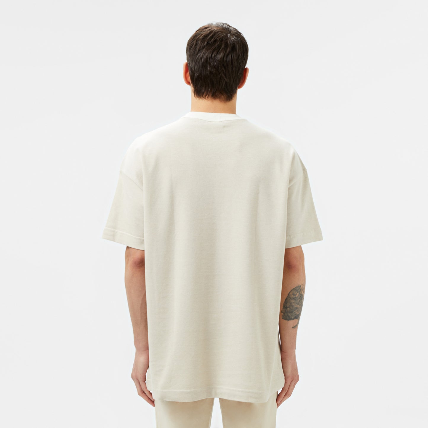 Lacoste Erkek Oversize Fit Bisiklet Yaka Krem T-shirt