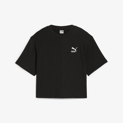 Puma Classıcs Ribbed Relaxed Kadın Siyah T-shirt