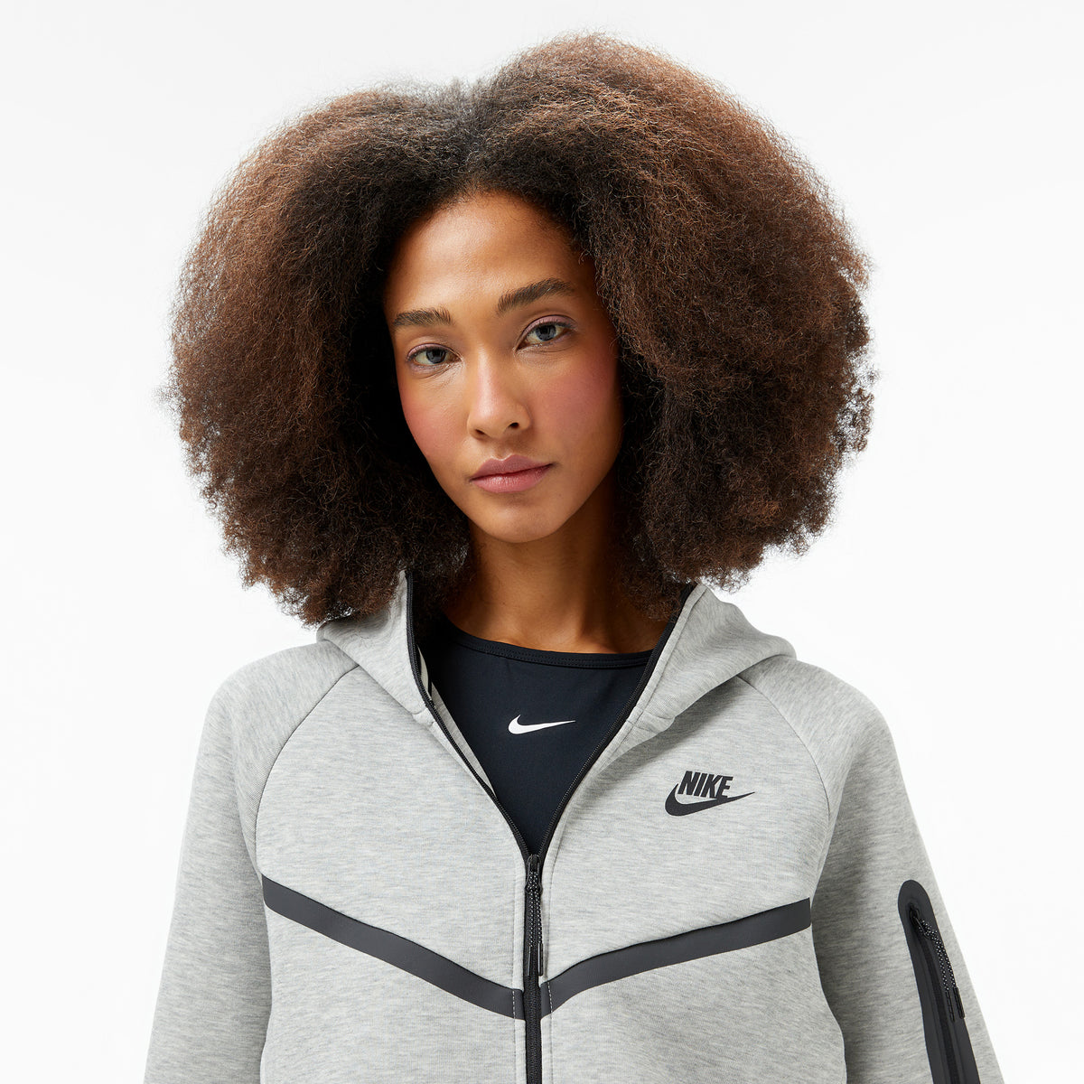 Nike Sportswear Tech Fleece Windrunner Kadın Gri Sweatshirt