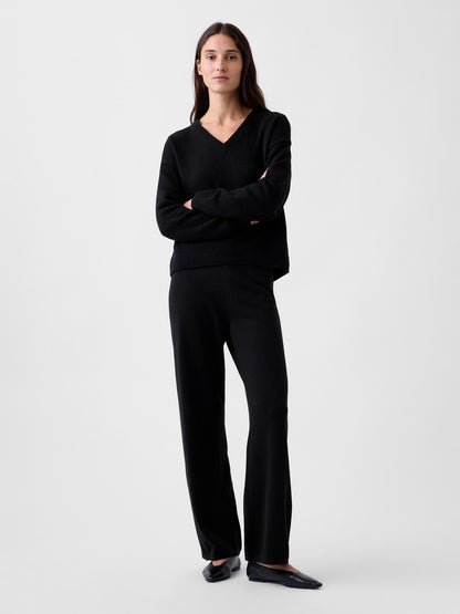 Siyah Cashsoft Oversized V-yaka Kazak