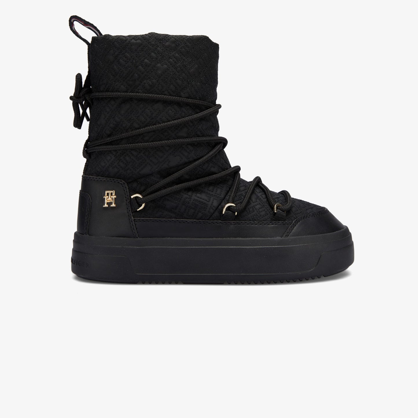 Tommy Hilfiger Lace-up Monogram Kadın Siyah Bot