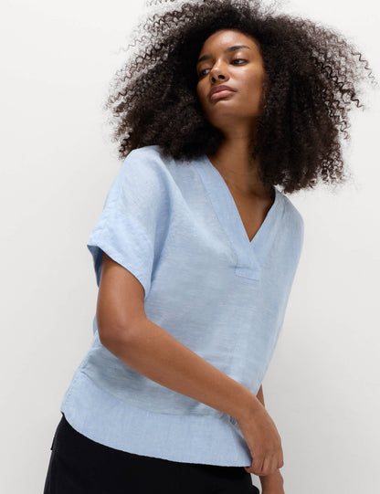 Saf Keten Bluz