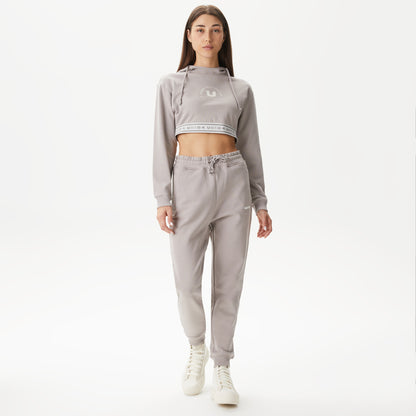 United4 Classic Kadın Gri Crop Sweatshirt