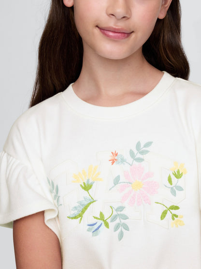 Beyaz Vintage Soft Sweatshirt Elbise
