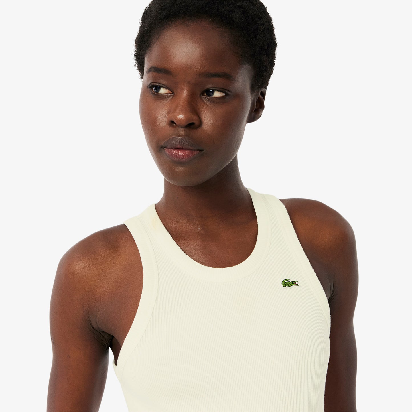Lacoste Slim Fit Kadın Beyaz T-shirt