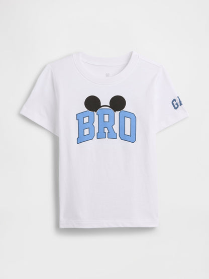 Beyaz Disney Lil' Bro Grafik Baskılı T-shirt