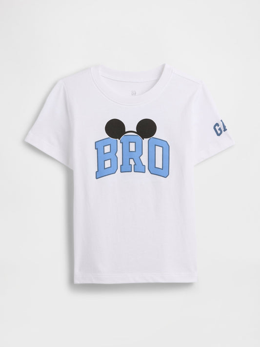 Beyaz Disney Lil' Bro Grafik Baskılı T-shirt