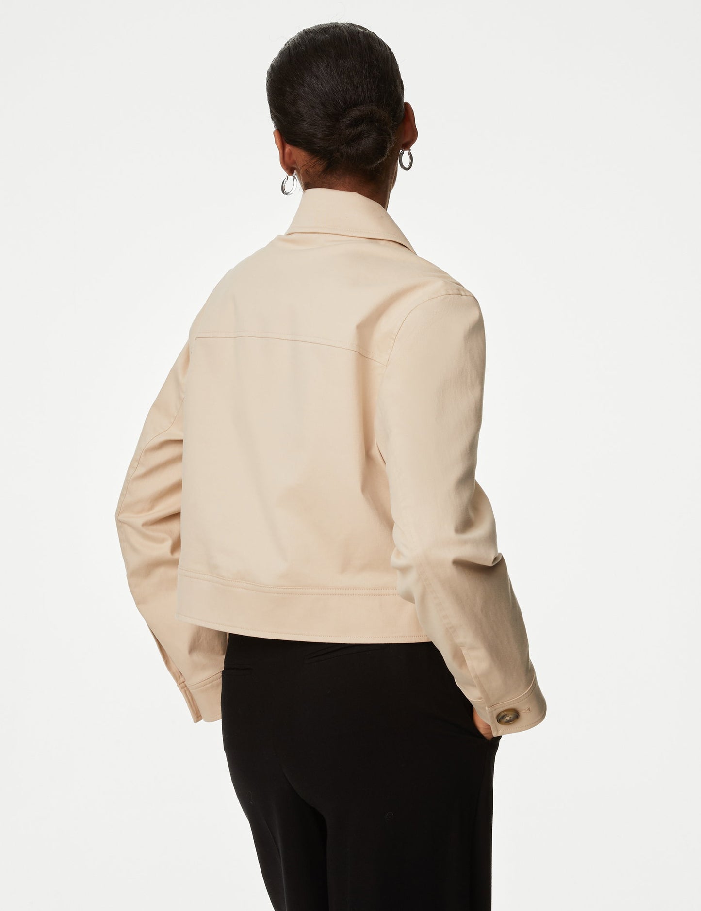 Relaxed Fit Crop Bomber Ceket