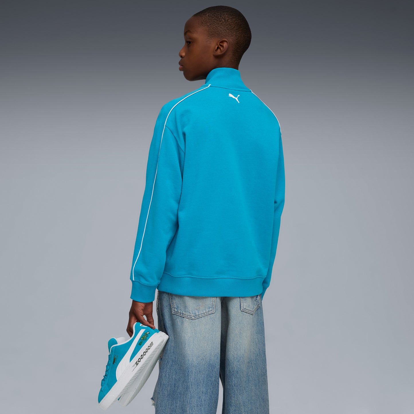 Puma T7 Super Çocuk Mavi Sweatshirt