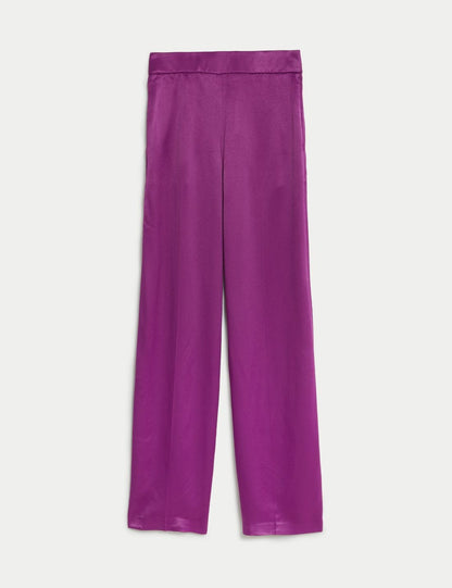Wide Leg Saten Pantolon