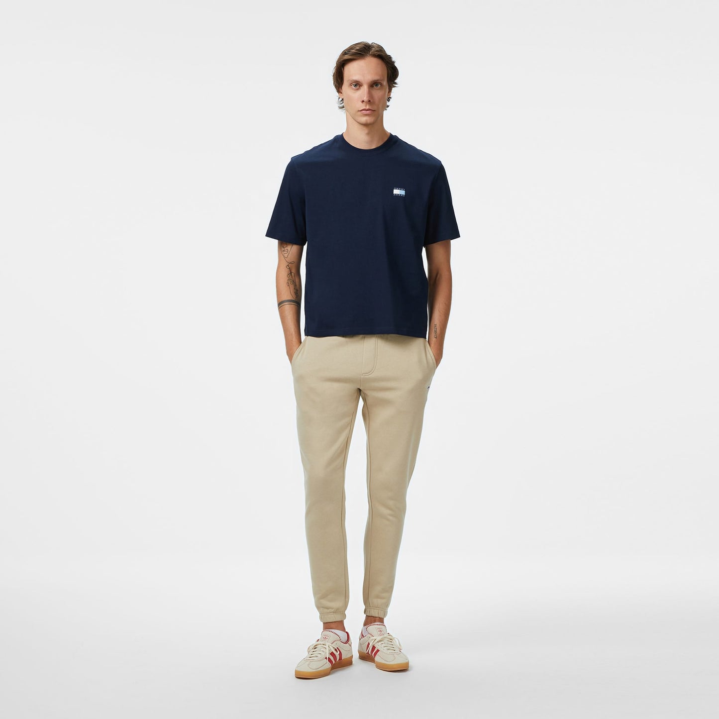 Tommy Jeans Regular Badge Play Erkek Mavi T-shirt