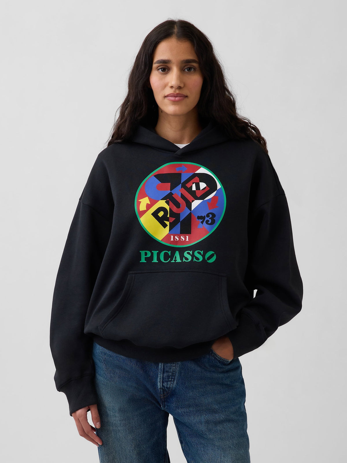 Siyah Robert Indiana Vintagesoft Grafik Sweatshirt