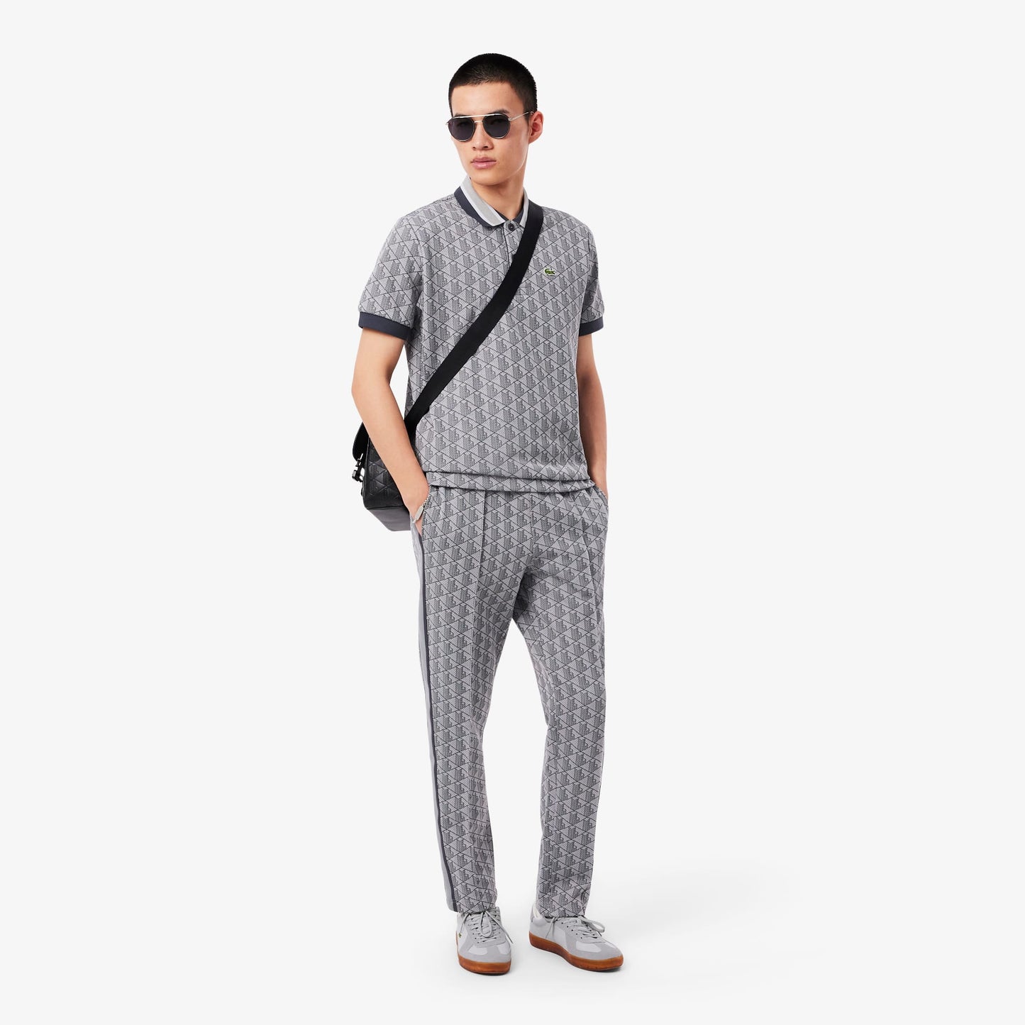 Lacoste Erkek Regular Fit Monogram Gri Eşofman Altı