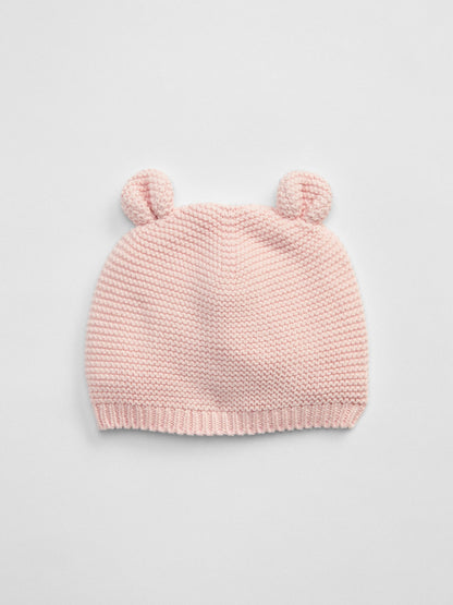 Açık Pembe Örgü Bere