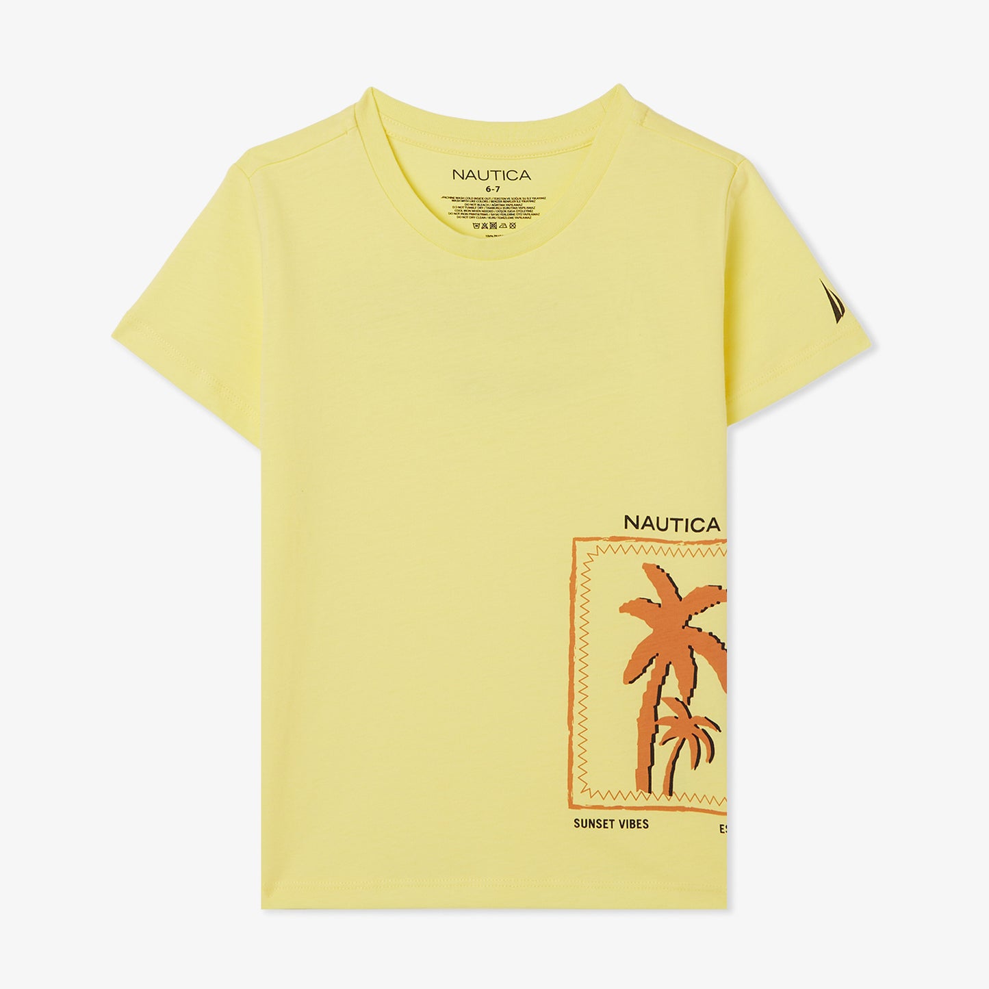 Nautica Erkek Çocuk Sarı Regular Fit Baskılı T-shirt