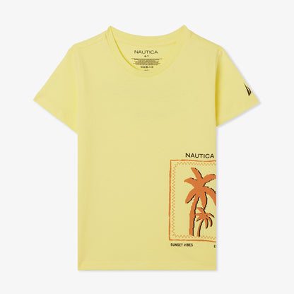 Nautica Erkek Çocuk Sarı Regular Fit Baskılı T-shirt