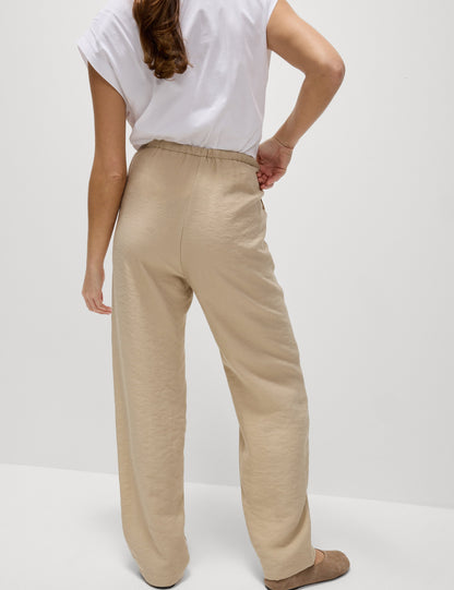 Lyocell Zengin Düz Straight Leg Pantolon