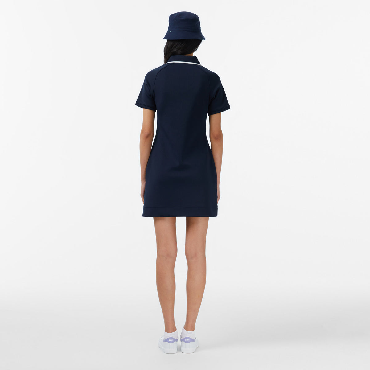 Lacoste Kadın Classic Fit Kısa Kollu Lacivert Elbise