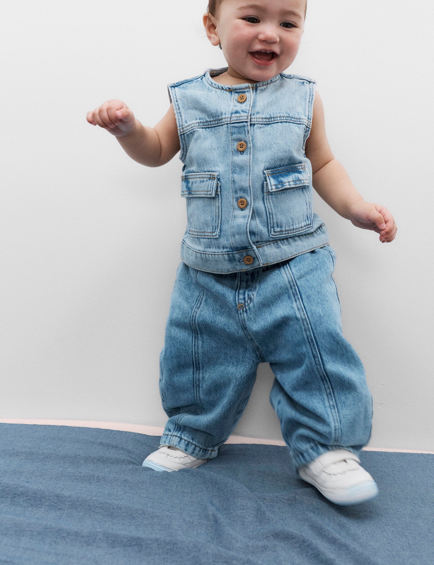 Pamuklu Denim Yelek