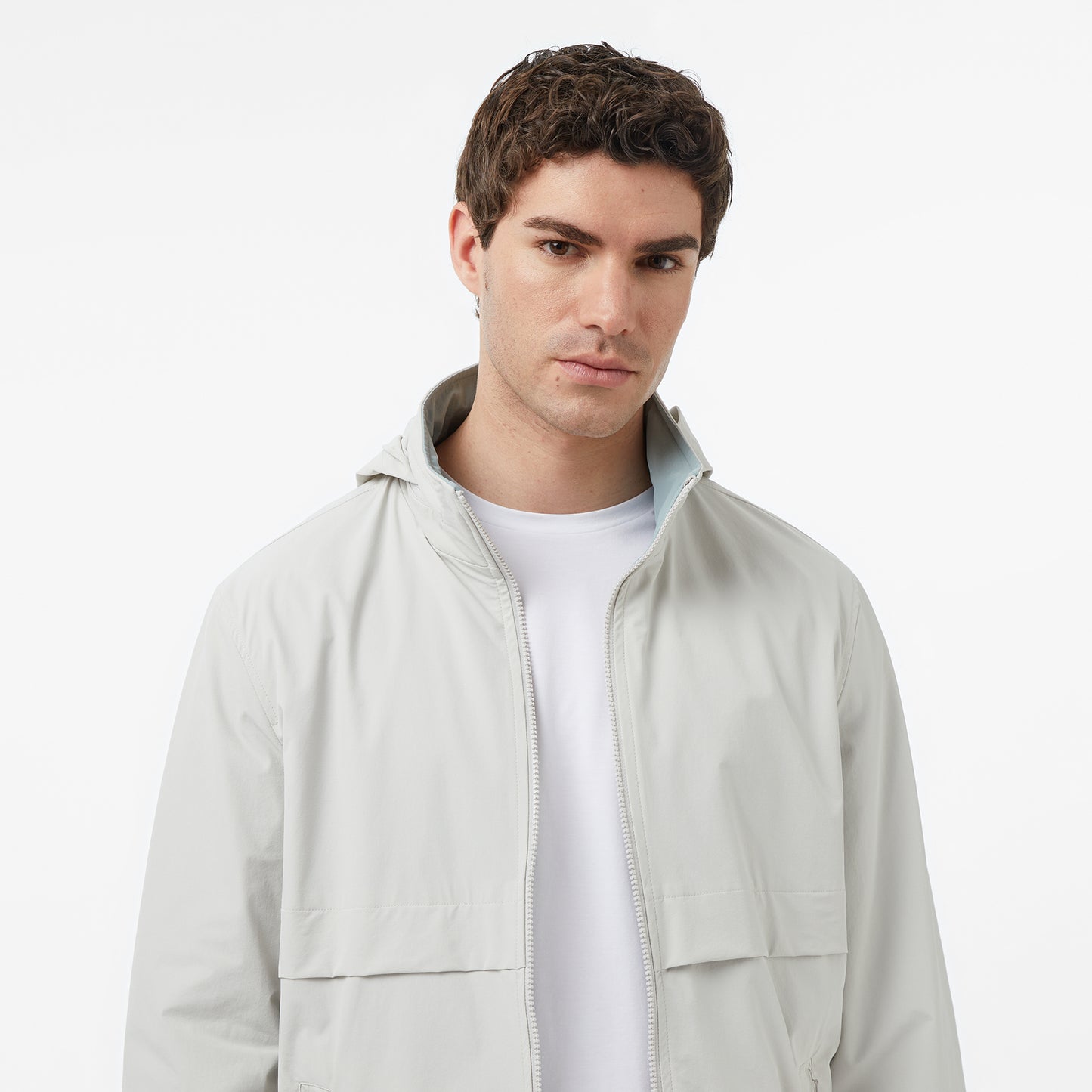Nautica Erkek Gri Regular Fit Dik Yaka Çift Taraflı Su Itici Mont