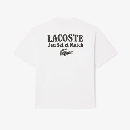 Lacoste Heavy Fit Printed Erkek Beyaz T-shirt