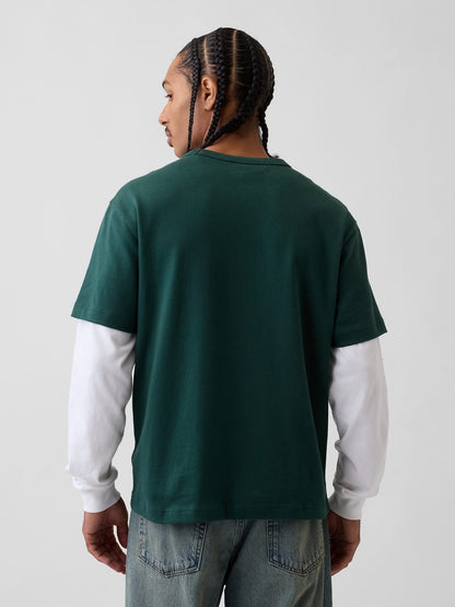 Koyu Yeşil Heavyweight Relaxed T-shirt
